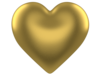 Heart D Puff Gold Transparent Background Image